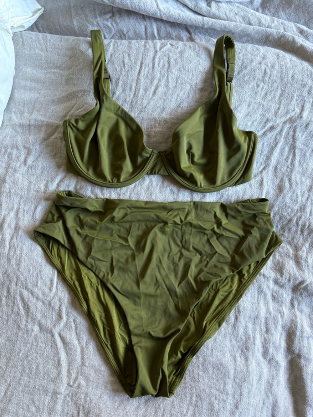 CUUP Olive Two-Piece Underwire High-Rise Bikini